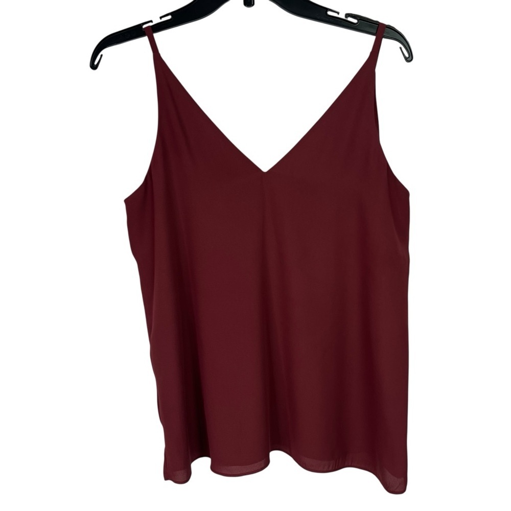 White House Black Market Women Pullover Summer Top Sz Medium Maroon Color Lined - Picture 3 of 9